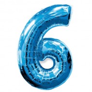 Воздушный шар цифра "6" синяя